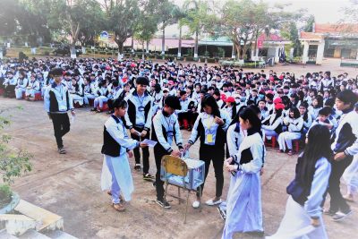 Một số hoạt động vào tiết chào cờ sáng 29-1-2018