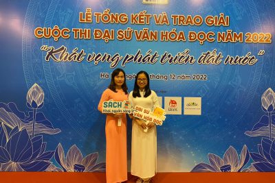 TRƯỜNG THPT NGUYỄN HUỆ THAM DỰ LỄ TRAO GIẢI CUỘC THI ĐẠI SỨ VĂN HÓA ĐỌC NĂM 2022