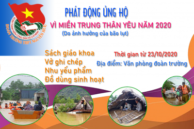Thư kêu gọi quyên góp ủng hộ đồng bào miền Trung bị thiệt hại vì bão lụt năm 2020